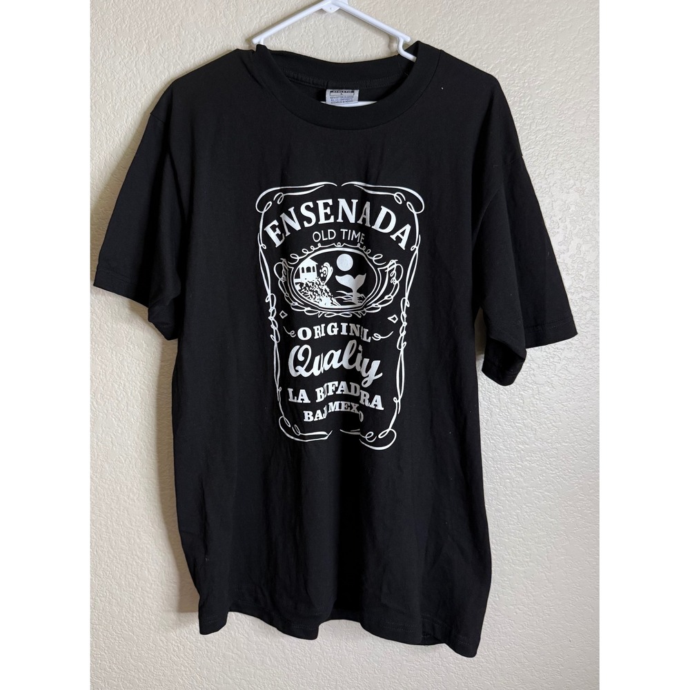 Pro Athletic Mens L T-Shirt‎ Black Ensenada La Bufadora Baja Mexico Graphic Tee